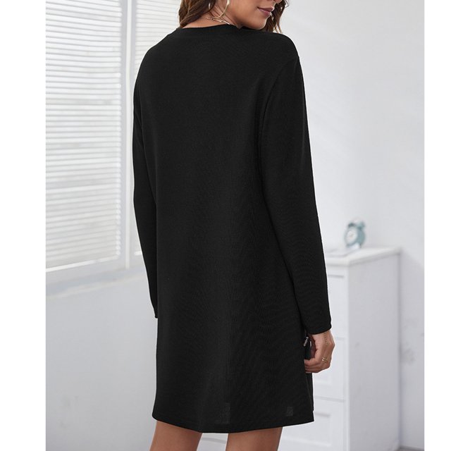 Vestido blusa para mujer vestidos de cuello redondo vestido de mujer con cuello redondo y vestido moderno con mangas largas ANGGREK Otros