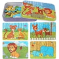 thumbnail image 1 of Wooden Jigsaw Puzzles Including Lion Elephant Deer For Children Preschool Learning Educational Puzzles Toys For Boys And Girls, 1 of 5