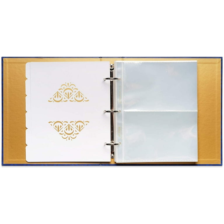 Jot & Mark Photo Album Set - 200 4x6 Photos, Clear Pocket Sleeves, 6 Tab Dividers, 3-Ring Binder 8.5x9.5 (Champagne Symphony)