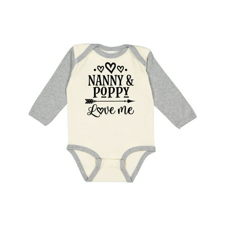 

Inktastic Nanny and Poppy Love Me Gift Baby Boy or Baby Girl Long Sleeve Bodysuit