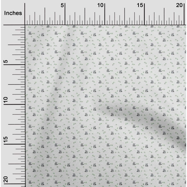 oneOone Tissu en Coton Flex Imprimé Feuilles & Panda par Yard 40 Pouces de Large