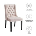 thumbnail image 3 of Side Dining Chair, Set of 2, Pink, Velvet, Modern Contemporary, Kitchen Room Cafe Bistro Restaurant Hospitality, 3 of 9