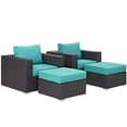 thumbnail image 2 of Modway Convene Sectionnel de Mobilier de Patio Extérieur 4 Pcs, Turquoise, 2 of 6