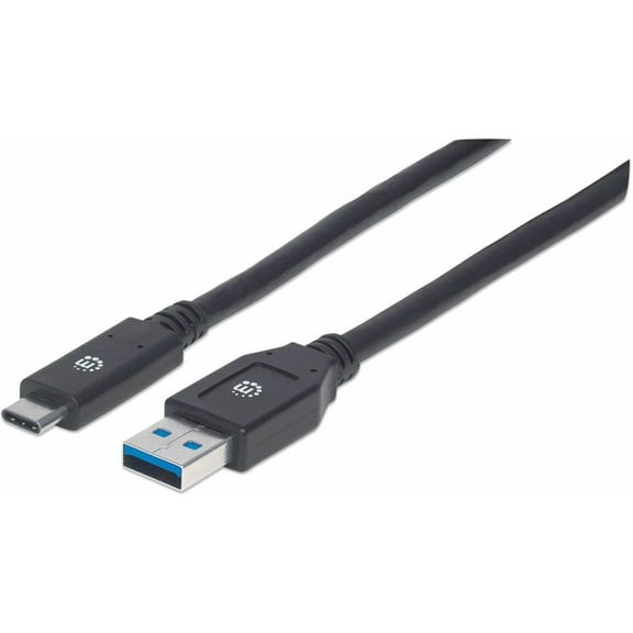 Manhattan SuperSpeed USB C Cable - USB 3.2 Gen 1, Type-A Male to Type-C Male, 5 Gbps, 3 m, Black