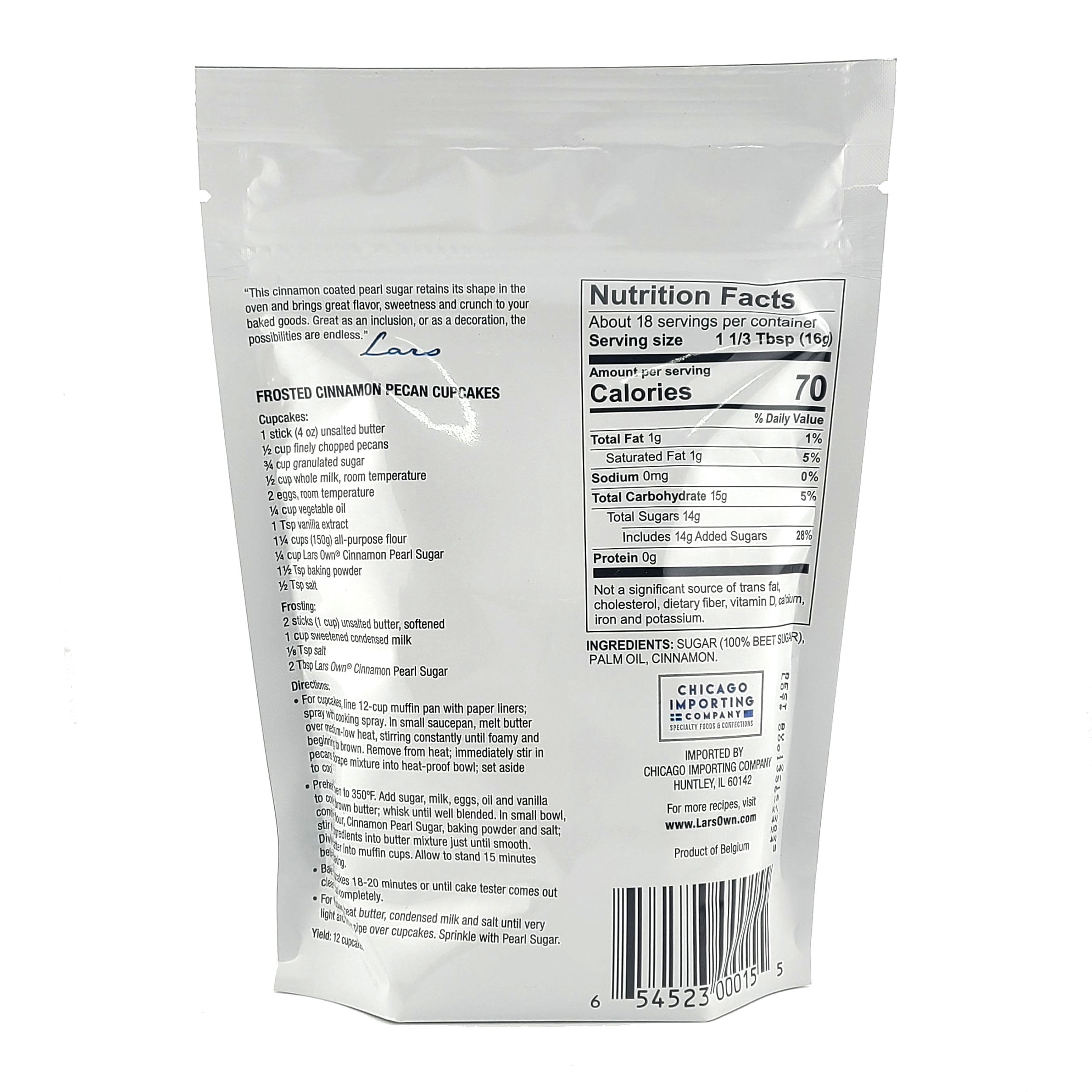 Lars Own Cinnamon Pearl Sugar 10 Oz.(283 g) X 2 with Bonus Gift Mini Stainless Steel Whisk (3-Pc Set)