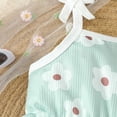 thumbnail image 4 of Tfken Summer Jumpsuit For Girls Sleeveless Spaghetti Strap Square Neck Floral Print Onesie Trendy Baby Soft Bodysuit Green Size 6-12 Months, 4 of 5