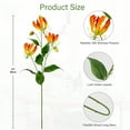 thumbnail image 2 of 3Pcs Gloriosa Superba Artificial Flowers 33'' Flame Lily Flowers Real Touch for Wedding Home Farmhouse Centerpieces Decor, Orange, 2 of 5