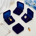thumbnail image 4 of 4PCS Velvet Badge Display Box 2.7x2.6inch Flocking ABS Plastic Badge Medal Keepsake Display Boxss Midnight Blue Velvet Inside Display Case with Hole for Badges Metal Keepsake Display, 4 of 5