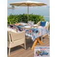 thumbnail image 5 of Outdoor Tablecloth with Umbrella Hole for Patio/Picnic/Party/Camping, Independence Day Waterproof Table Cloth Rectangle Table Cover Washable, Blue Truck USA Flag Floral Wooden (60"x 84"), 5 of 8
