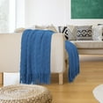 thumbnail image 2 of PiccoCasa 50"x60" Knitted Throw Blanket Bed Sofa Couch Decorative Blue, 2 of 6