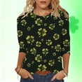 thumbnail image 2 of DxhmoneyHX St Patricks Day Shirt Women Shamrock Clover Graphic Casual T-Shirt 3/4 Sleeve Crew Neck Summer Tunic Tops Loose Fit Shirts Holiday Outfits, 2 of 6