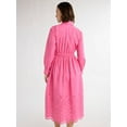 thumbnail image 2 of Free Assembly Women’s and Women's Plus Cotton Eyelet Maxi Shirtdress, Sizes XS-4X, 2 of 4