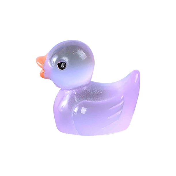 100Pcs Colorido Luminoso Pato Resina Figurina Conjunto, 1.7x1.4cm Mini para Jardín Terrario Bricolaje Artesanía Pastel Y Decoración de Plantas
