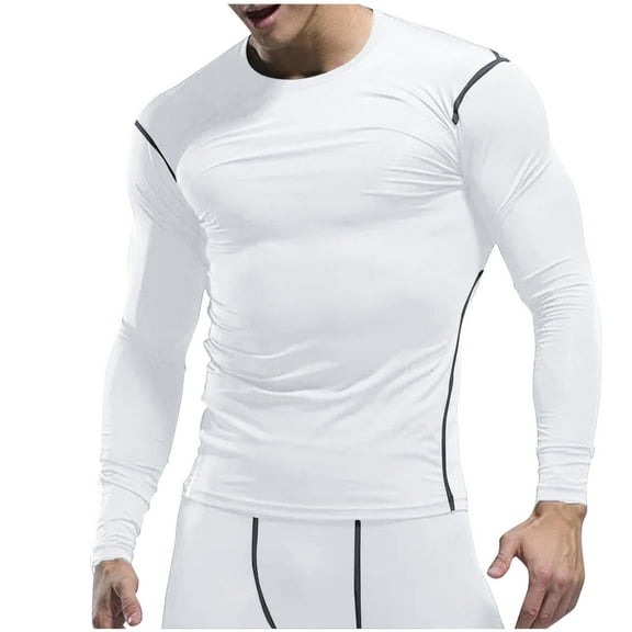 Miqool Men's Compression Shirt Long Sleeve Quick Dry Athletic Workout Base Layer Undershirt Performance Gym Sports Gear T Shirts