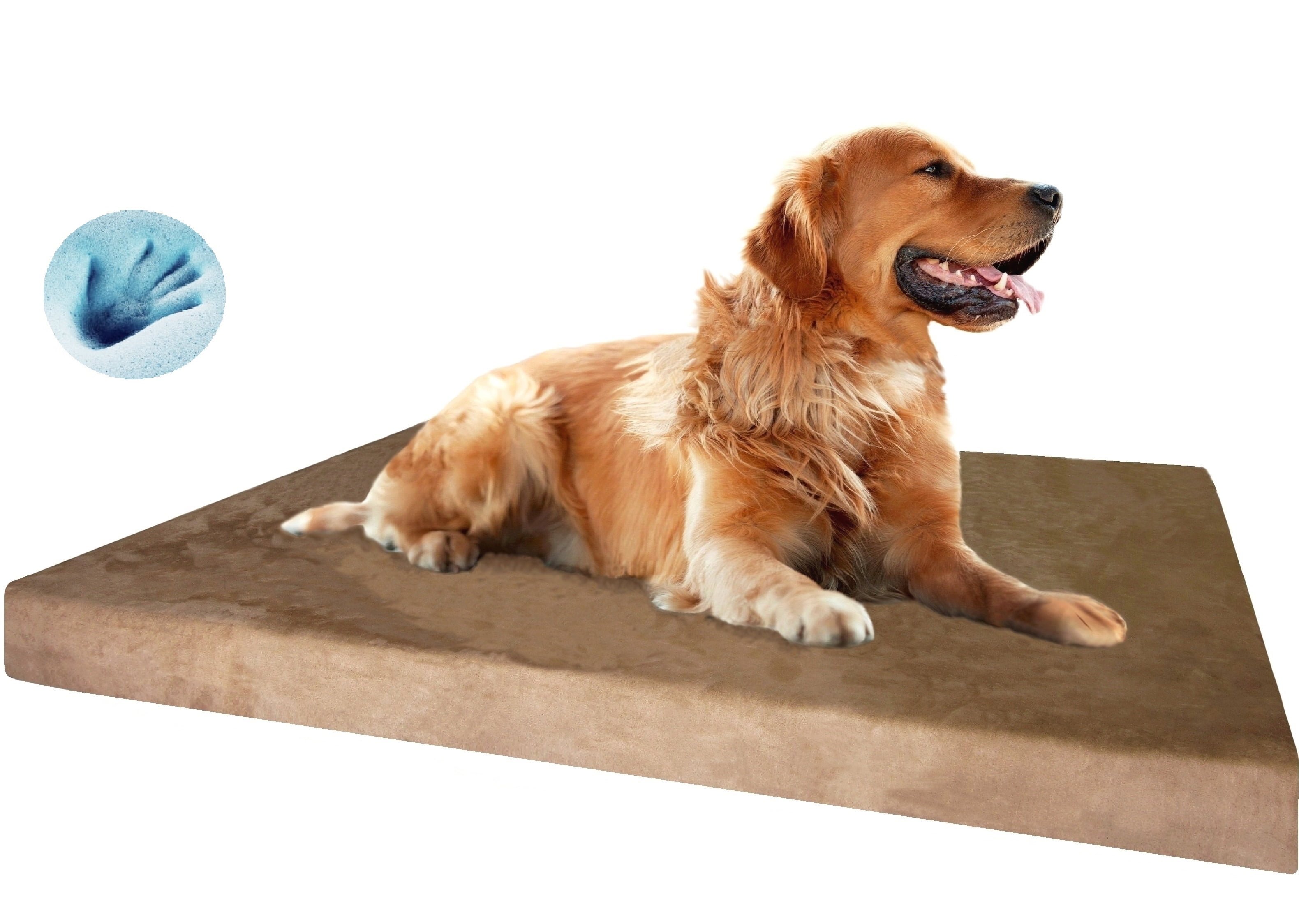 55''x47''x4'' BIG Orthopedic Brown Microsuede Memory Foam Waterproof Dog Pad Bed 