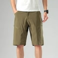 thumbnail image 2 of Caqnni Men's Big and Tall Cotton Twill Flat Front Chino Short Classic Cargo Relaxed Fit Drawstring Summer Short (3XL,Khaki), 2 of 9