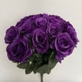 thumbnail image 1 of 18 Dark Purple Roses Artificial Flowers, 1 of 1