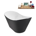 thumbnail image 3 of 67" Streamline NB6900ORB Soaking Glossy Black Freestanding Tub and Tray With Internal Drain in Matte Oil Rubbed Bronze, 3 of 7