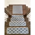 thumbnail image 3 of Benissimo Platinium Collection Modern, Printed Design Vibrant and Soft Stair Treads, Pack of 13 (0'9"x2'8") + 1 (2'7"x2'7") | Gray, 3 of 5
