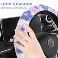 thumbnail image 4 of Plush Flowers Steering Wheel Cover, 15 Inch Anti-Slip Breathable Steering Wheel Protector Cute Floral Decor, Elastic Soft Wheel Cover Universal Fit for Most Vehicles, Light Purple, 4 of 12