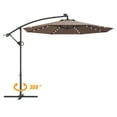 thumbnail image 6 of Gymax 10Ft Offset Hanging Umbrella Patio Outdoor w/ 32 Solar LED Lights Tan, 6 of 10