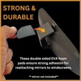 thumbnail image 2 of Tek Automotive Adhesive Mirror Pads Pack of 4 - Strong & Durable EVA Foam for Rear View Mirror Car Mirror Mounting Dash Cam Sticky Pads Black for Discreet Look Easy to Fit Multi Purpose Use, 2 of 5