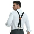 thumbnail image 2 of Vintage Black Suspenders for Men Swivel Hook Heavy Duty Adjustable Elastic Business Suit Paty, 2 of 5