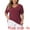 Burgundy, variant on Women Plus Size Tops V Neck Short Sleeve Pullover Knitted Casual Blouses White 1X