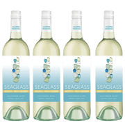 Seaglass Alcohol-Removed Sauvignon Blanc – Crisp, Clean & Refreshing Non-Alcoholic White Wine with Lemongrass, Melon & Citrus Aromas – 750ml Bottles - 4 Pack