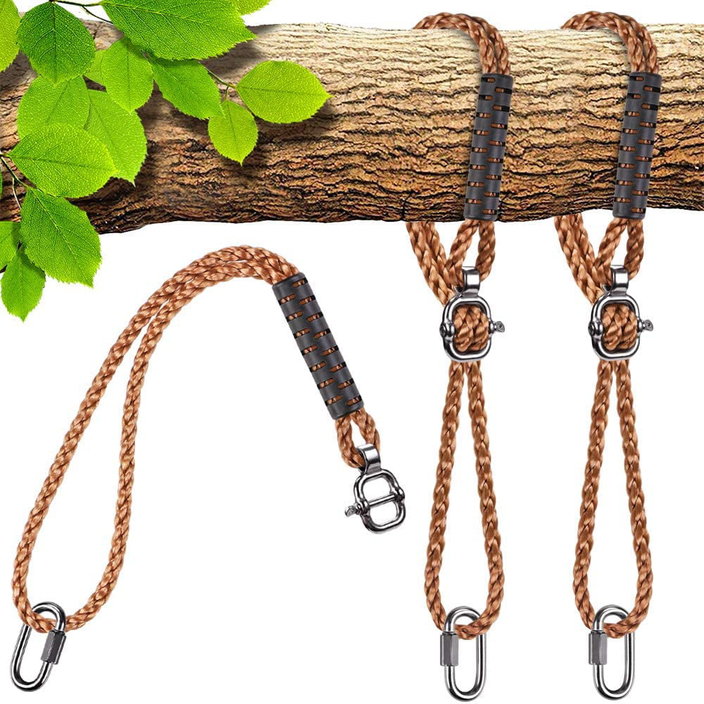 Tree Swing Ropes Hammock Chair Straps Hanging Kit&2 Carabiners for Replacement 