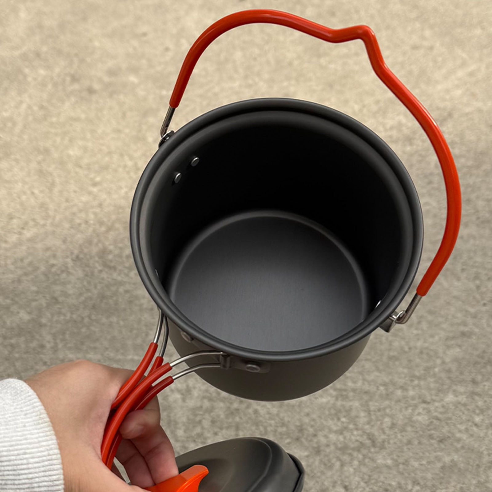 Small 1.4L Outdoor Cooking Pots Heatproof Grip Aluminum Alloy Alloy Camping Cookware for Wilderness Expeditions