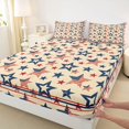 thumbnail image 4 of Manfei Grunge American Flag Queen Sheets,Red Navy Stars Queen Sheet Sets,4pcs,1 Flat Sheet, 1 Fitted Sheet and 2 Pillowcases, 4 of 6