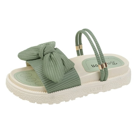 

Fsqjgq Wedge Espadrille Sandals for Women Bow Decor Flatform Slingback Sandals for Women Casual Open Toe Sandals Roman Platform Sandals Slippers Womens Ultra Comfort 3 Thong Sandals Green 38