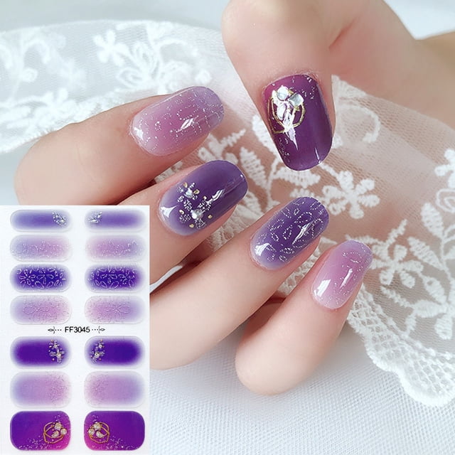 Pegatinas de uñas de imitación de diamantes para hornear sin gel, pegatinas de uñas de alce y copos de nieve para Halloween y Navidad, pegatinas de uñas DIY