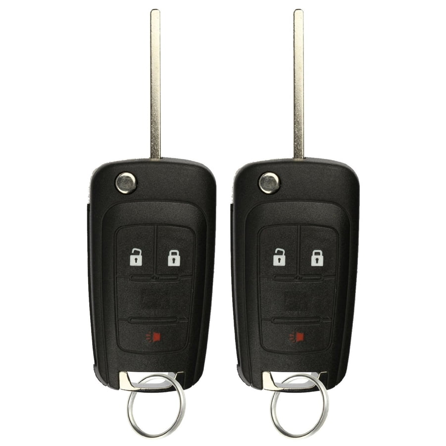 2 PACK KeylessOption Keyless Entry Car Remote Uncut Flip Ignition Key Fob Replacement OHT01060512 for 2010-2016 GMC Chevy Equinox