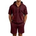thumbnail image 3 of Stamzod Mens Summer Outfits 2026 Short Sleeve Hoodie and Shorts Set Casual Athletic Track Suits Mens Sweatsuit, 3 of 6