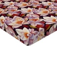 thumbnail image 4 of Ambesonne Floral Print Fitted Sheet, Blooming Soft Flowers, Twin Size, Ruby Burnt Orange, 4 of 5