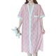 thumbnail image 2 of Mujeres robe camisón manga corta Loose fit lindo botón Abrigos de plumas elegante loungewear para el verano, 2 of 8