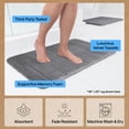 thumbnail image 6 of GORILLA GRIP Bathroom Rug, Soft Absorbent Memory Foam Shower Floor Mat, 24x17 Graphite Gray, 6 of 10