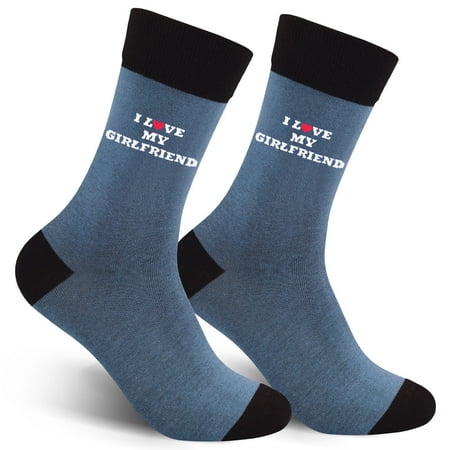 Funny Novelty Socks for Men Valentine’s Day Gift-I Love My Girlfriend,Christmas Birthday Gifts for Him WomenGirlfriend