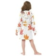 thumbnail image 7 of FORMRS Niños Bathrobe Unisex Hooded Robe Soft Plush Pajamas Sleepwear, Size 10-12T, White Autumn Leaves, 7 of 7