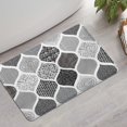 thumbnail image 2 of Black and White Geometric Quatrefoil Pattern Bathroom Rugs Mat,Non Slip Microfiber Bathroom Rug,Rubber Backing,Soft Bathroom Mats for Bathroom Floor,Tub and Shower,17x27in(43x68cm), 2 of 5