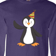 thumbnail image 4 of Inktastic Cute Penguin, Penguin With Party Hat Long Sleeve T-Shirt, 4 of 5