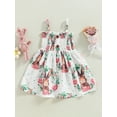 thumbnail image 2 of Bagilaanoe Toddler Baby Girl Summer Dress Floral Print Sleeveless A-line Princess Dresses 6M 12M 18M 24M 3T 4T Kids Casual Swing Sundress, 2 of 8