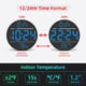 thumbnail image 5 of Reloj de pared digital con pantalla LED grande, brillo automático, temperatura, baja reflectividad, pequeño, silencioso, sin tictac, moderno reloj de pared eléctrico para dormitorio, sala de estar, of, 5 of 9