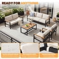 thumbnail image 4 of Sumnthink 5-Piece Outdoor Patio Furniture Set, Modern Metal Conversation Set for Porch, Deck, Balcony (Off White), 4 of 8