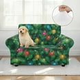 thumbnail image 4 of XYZCANDO Green Christmas Lights Couch Cover for 1 Cushion Couch Armchair Slipcover Sofa Cover Living Room Stretch Sofa Slipcover for 1 Seater Furniture Covers, 4 of 6