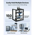 thumbnail image 3 of VEVOR 12U Wall Mount Server Rack, 150 lbs Max Load Capacity, Open Frame Network Rack with 180 Degrees Gate Swing, Carbon Steel, for 19-Inch IT Network Equipment & AV Devices Computer Server, Black, 3 of 9