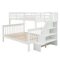 thumbnail image 3 of imerelez Stairway Twin-Over-Full Bunk Bed with Storage and Guard Rail for Bedroom, White color, 3 of 9