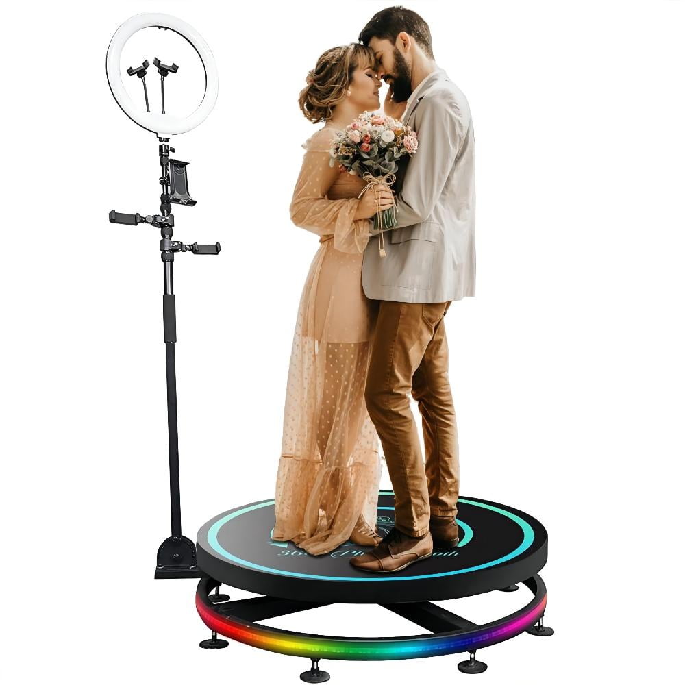  360 Photo Booth, 360 Camera Booth Automatic Spin with Slow  Motion and Adjustable Selfie Platform Stand Perfect for  Rent,Christmas,Weddings,Parties,Live Streaming : לבית ולמטבח